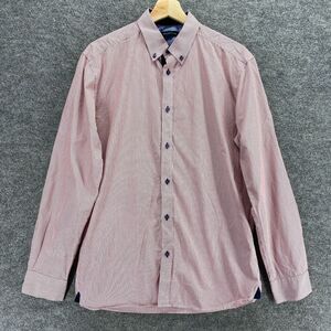 Selected Shirt Men M Medium Red Striped Button Up Collared Long Sleeve Casual